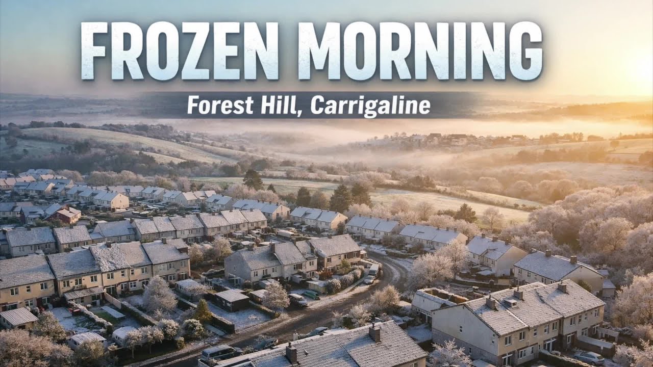 Frozen Morning Over Forest Hill | Carrigaline from Above  | Drone | Ireland