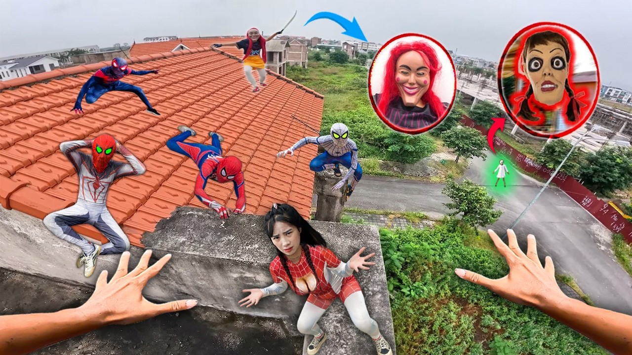 7 SPIDERMAN Vs SMILING WOMAN REAL LIFE ESCAPE 345.0 (Horror Parkour Pov Short) | Epic POV