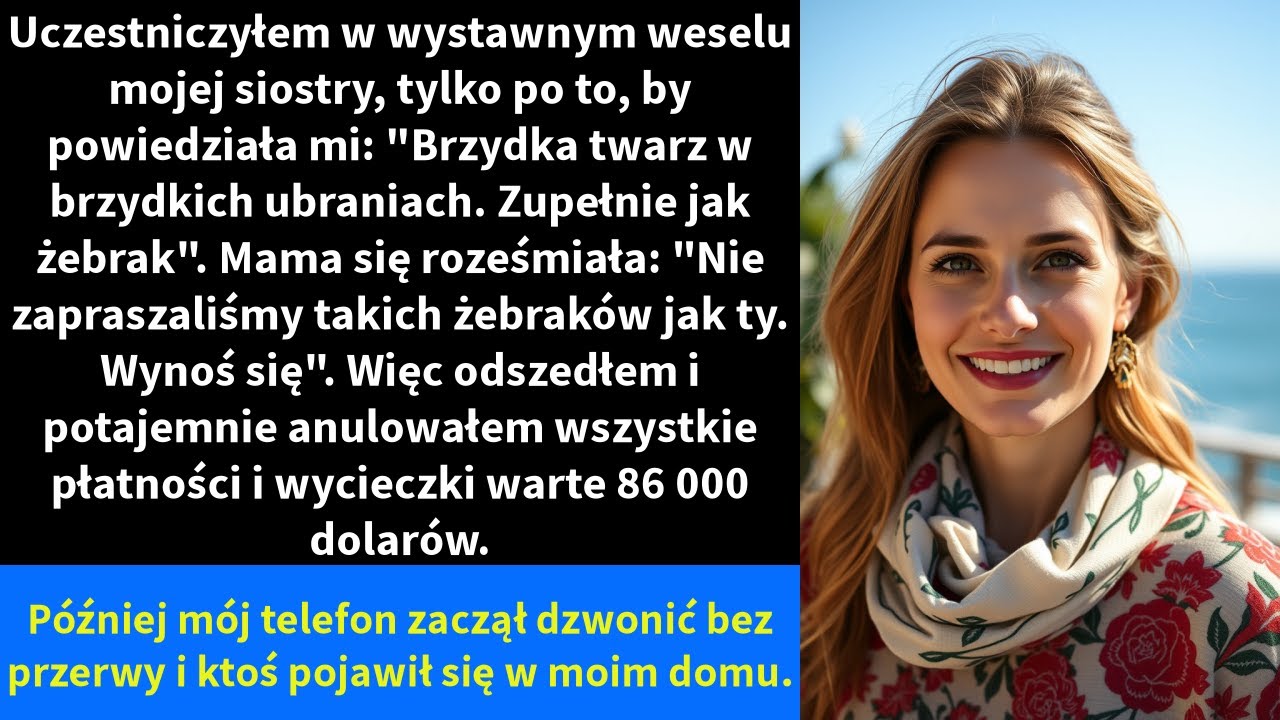 Uczestniczyłem w wystawnym weselu mojej siostry, tylko po to, by powiedziała mi:
