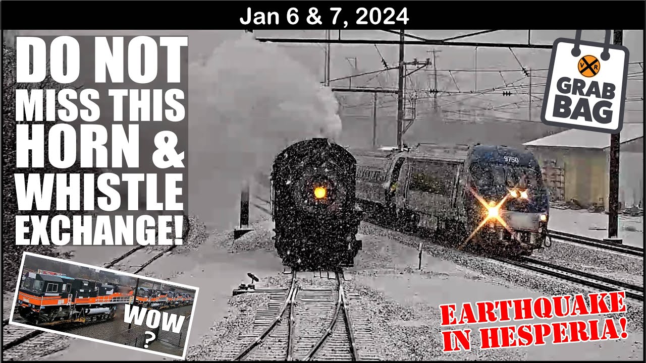 AMAZING HORN & WHISTLE EXCHANGE! EARTHQUAKE AT HESPERIA, RF & P CAR & WAY MORE!