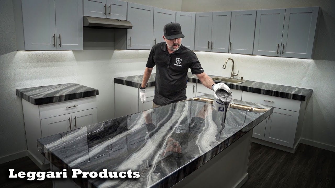 Use Epoxy To Coat Existing Countertops To Make Them Look Like Real Stone | Can Coat Over Wood & More