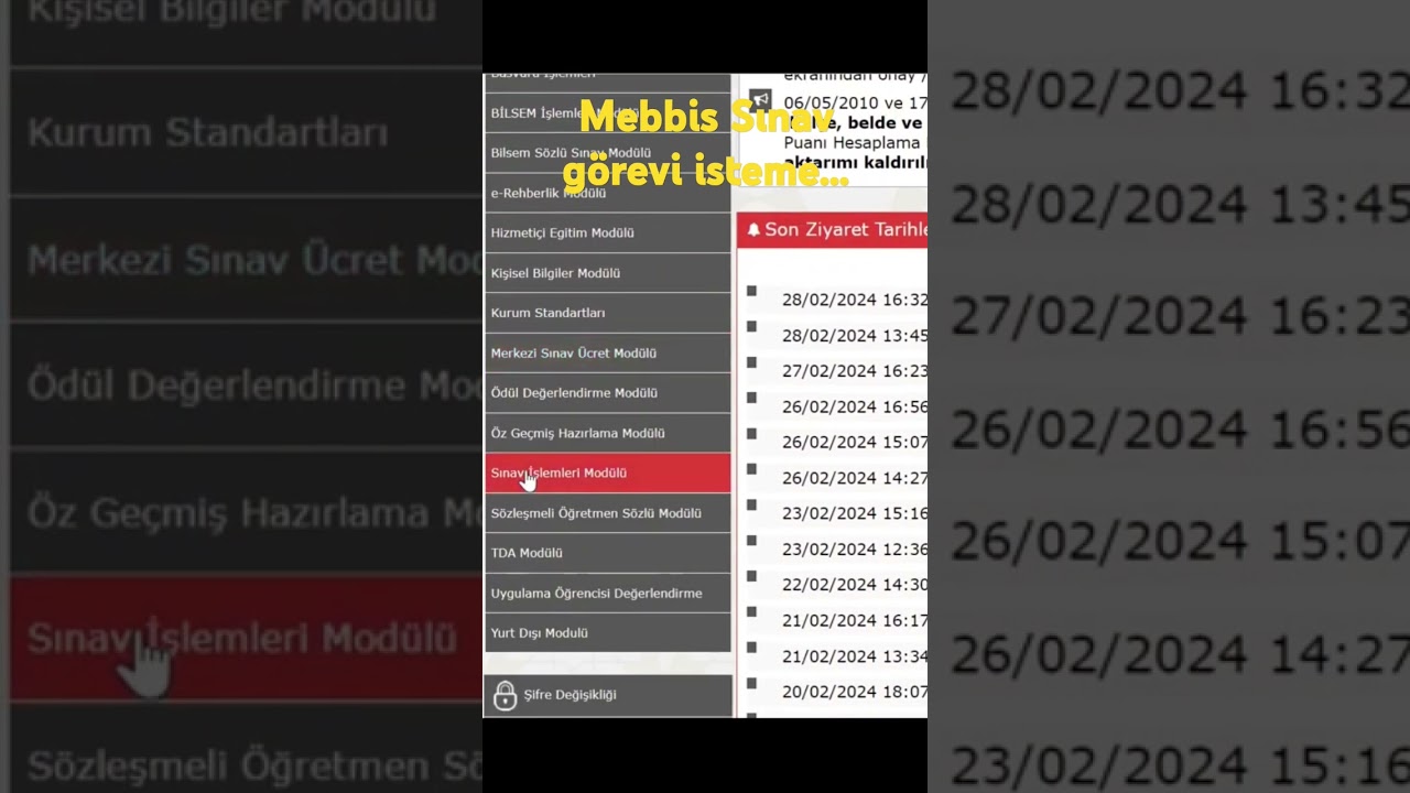 Mebbis Sınav g&ouml;revi isteme... #2024lgs