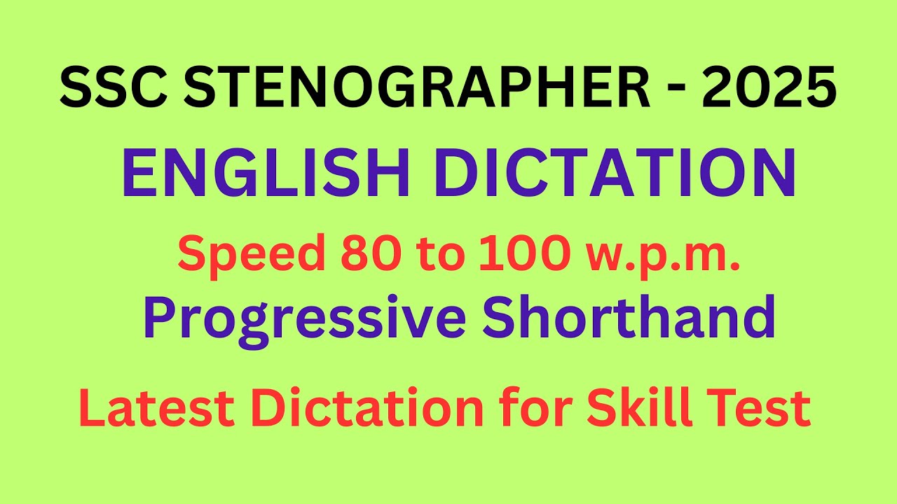 English Dictation for Skill Test