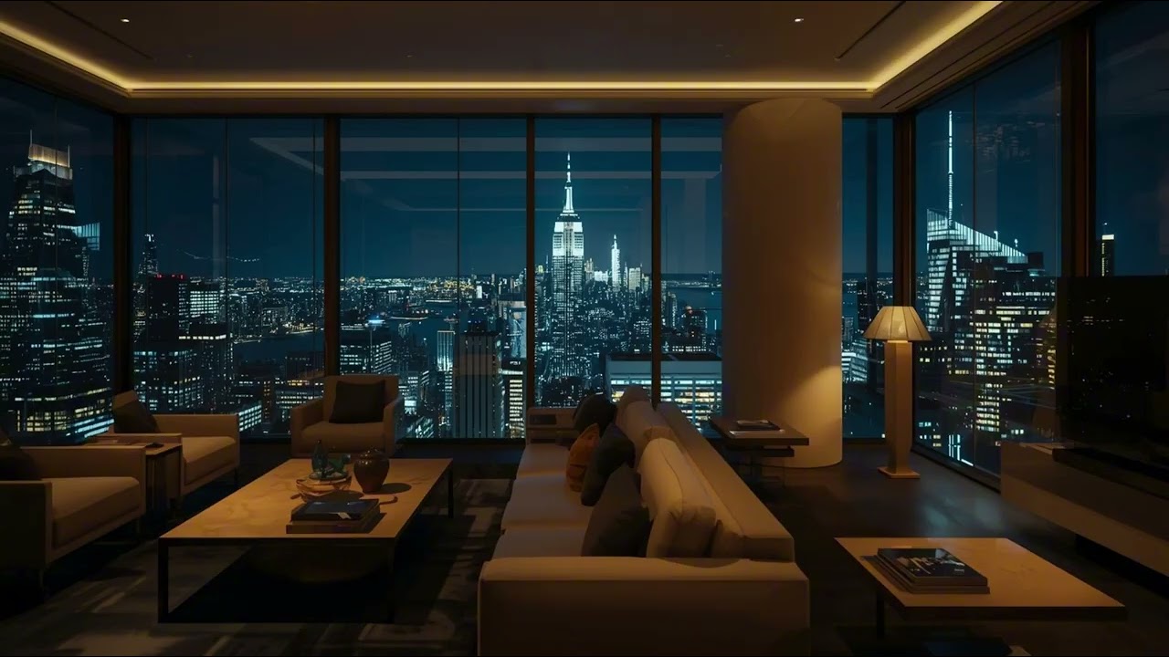 Work Time In Your Penthouse | City Ambience For Study, Focus & Reading!