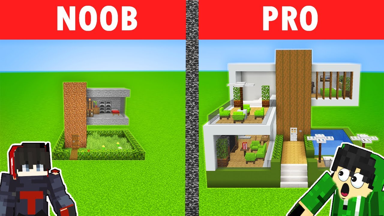 NOOB vs PRO: MODERN HOUSE BUILD CHALLENGE PART 4 | Minecraft(Tagalog)