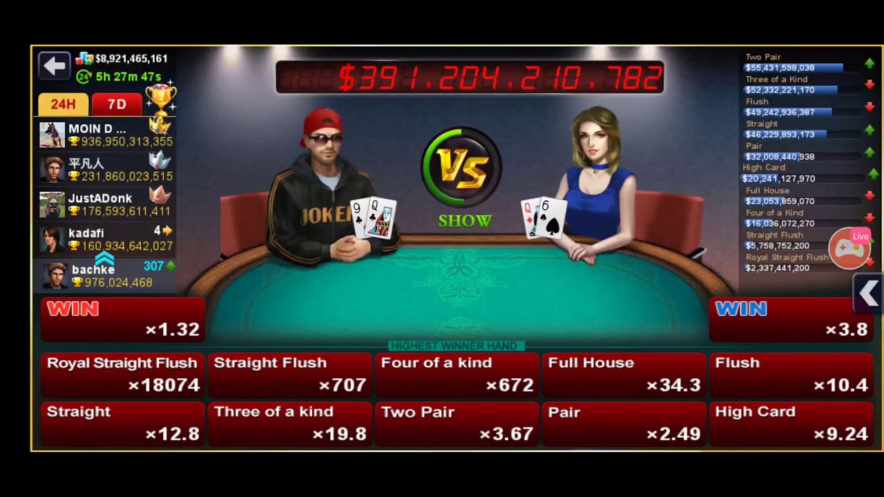 How to play and win in Bullfight DH Texas Hold'em Poker - Live Stream