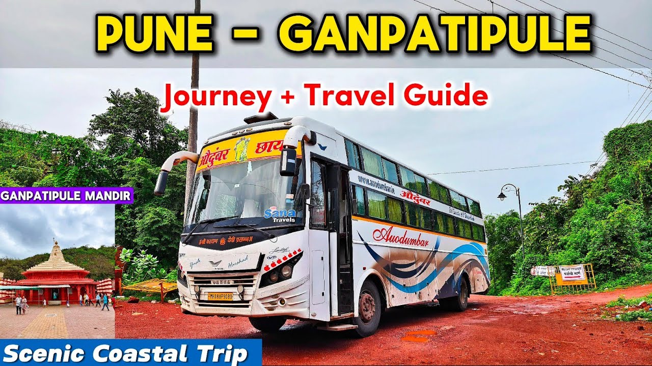 Pune to Ganpatipule Bus Journey | Travel Vlog + Complete Ganpatipule Guide | Konkan Journey 🌴