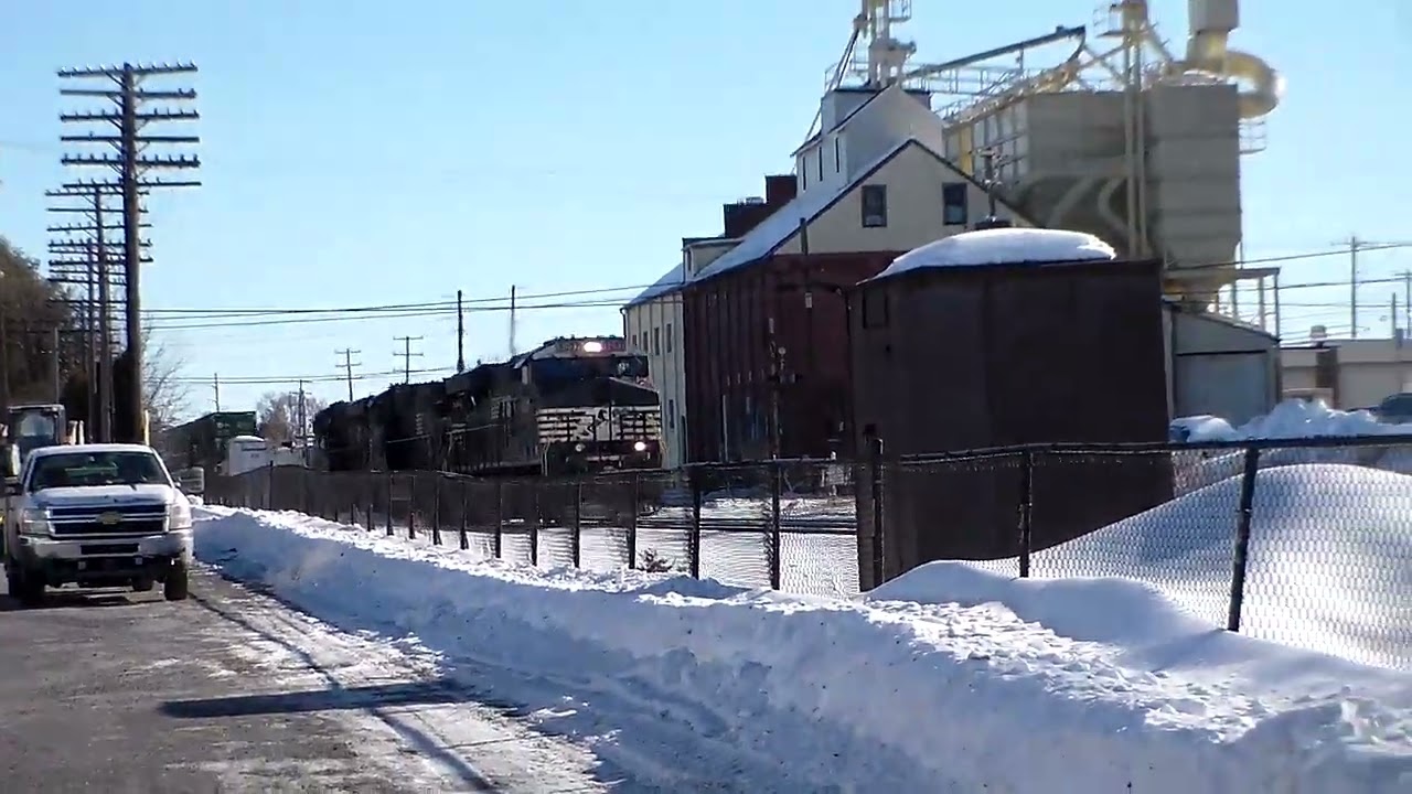 Groundhog Day 2026 railfanning part 2 (Stacker with 2 AC GEVOS with a dash9 sandwiched between!!!