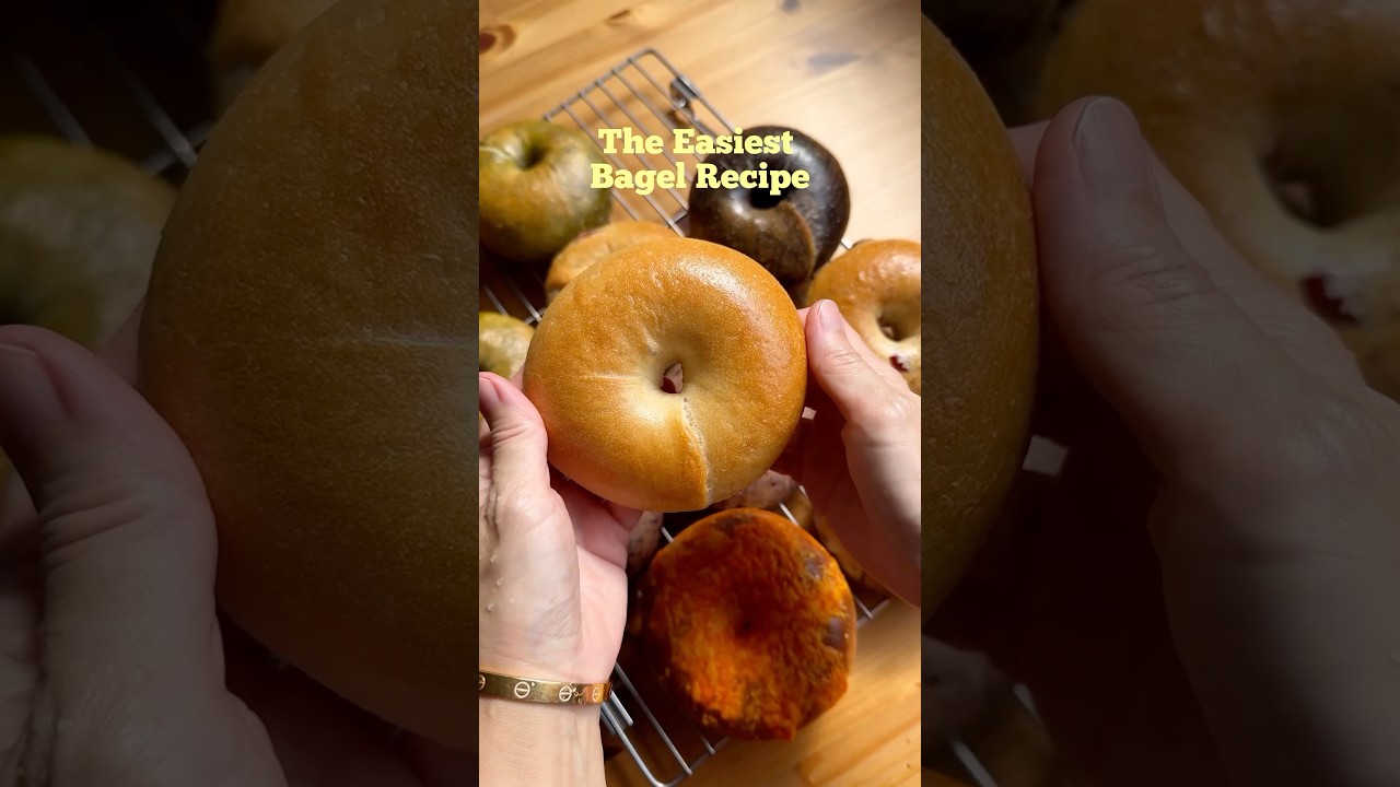 1 Bagel Recipe, 5 Variations! #sourdough#bagel#recipe#bread#homemade#homebaking#shorts#bakingtips