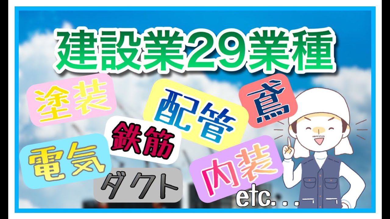 【建設業29業種】全編　こんなに多いの!?