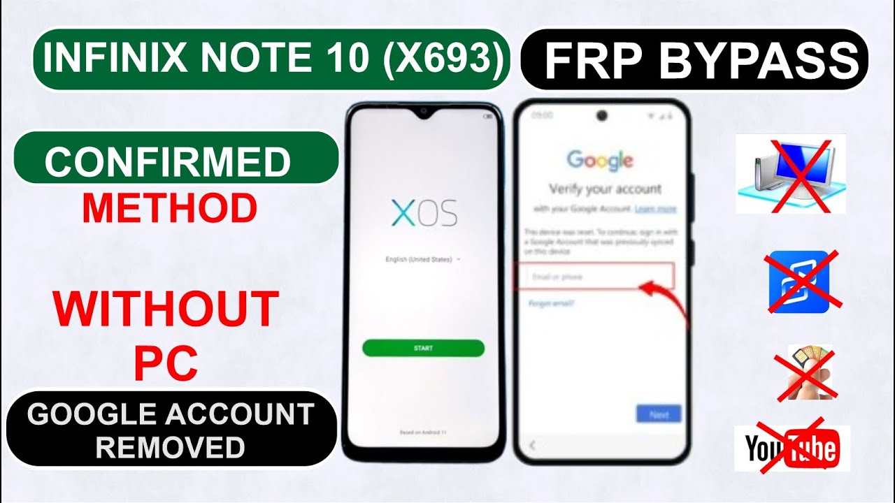 Infinix Note 10/Note 11 FRP Bypass Android 11( X693 ) Google Account Unlock /Remove Lock Without PC