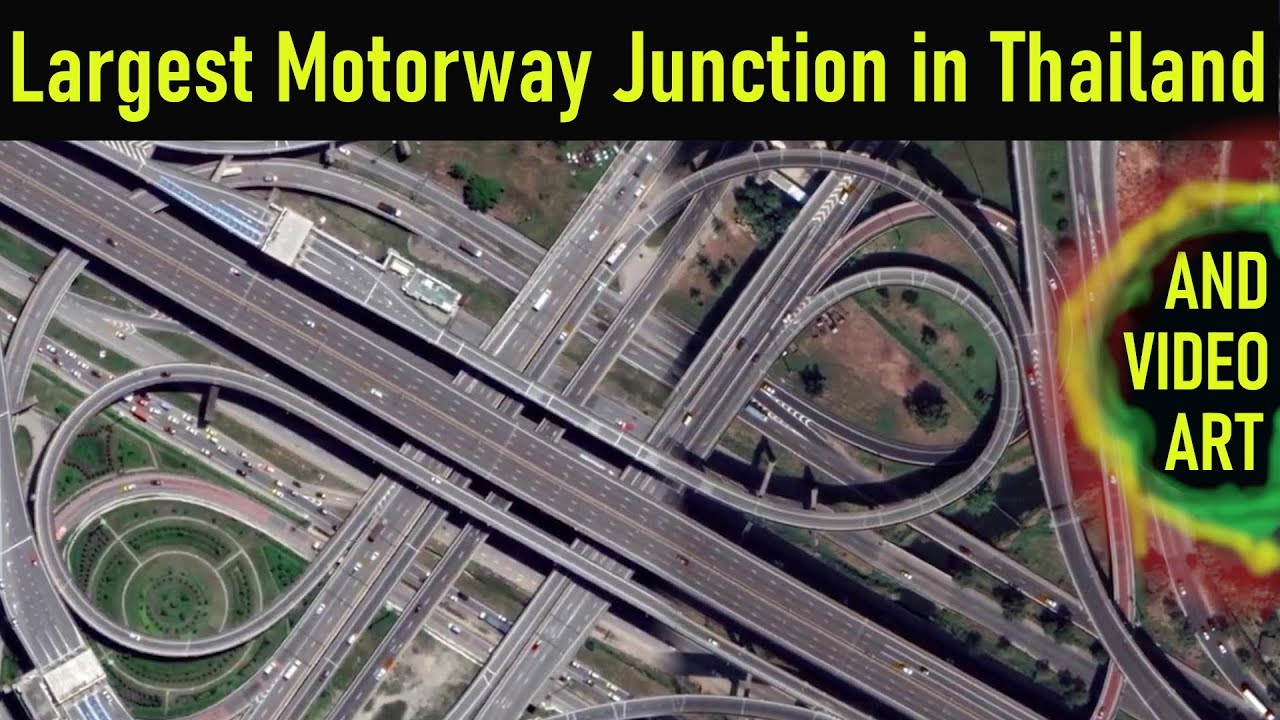 Largest motorway junction in Thailand (Bangkok/Bang Na) with Videoart.