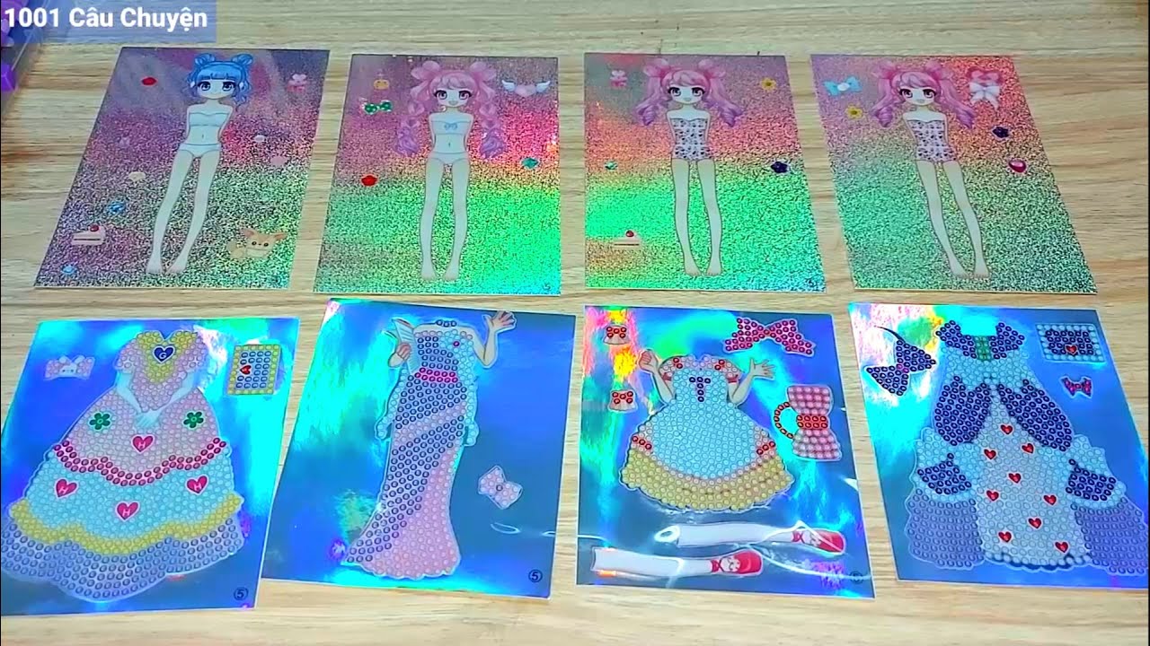 Sticker lấp lánh tỏa sáng rực rỡ🌈😍Thiết kế ,Trang trí đính đá váy công chúa cực xịn, siêu lung linh
