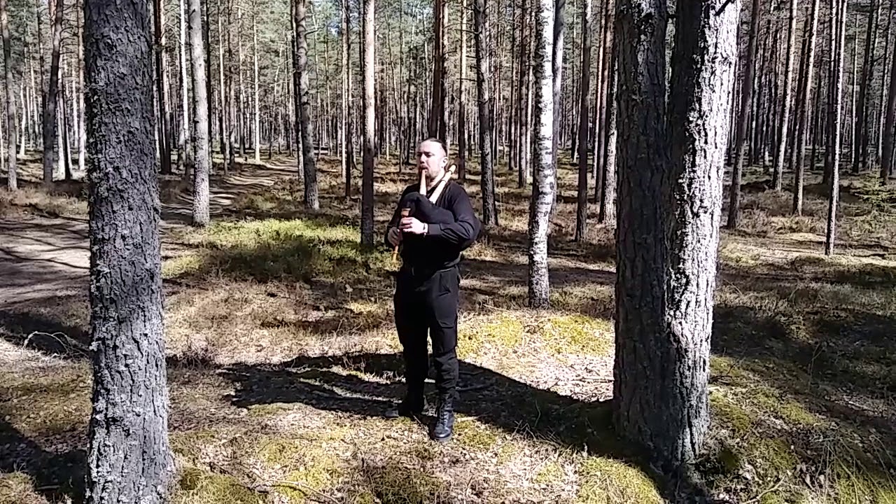 Folk tune on Norse Bagpipes. single reed pipes