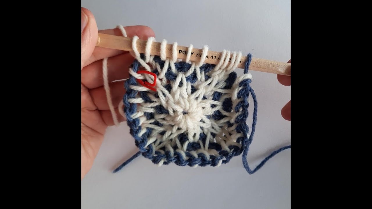 [EN] Quadrature du cercle - free Tunisian crochet pattern