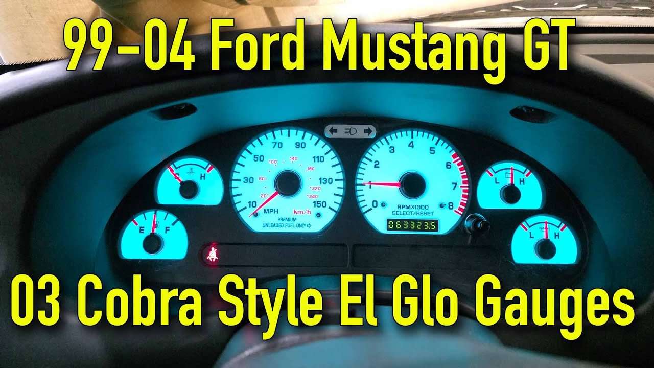 Установка приборной панели Mustang GT EL Glow Cobra Style 99-04