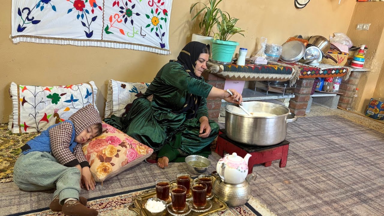 A village breakfast | Cleaning the house and playing with the children