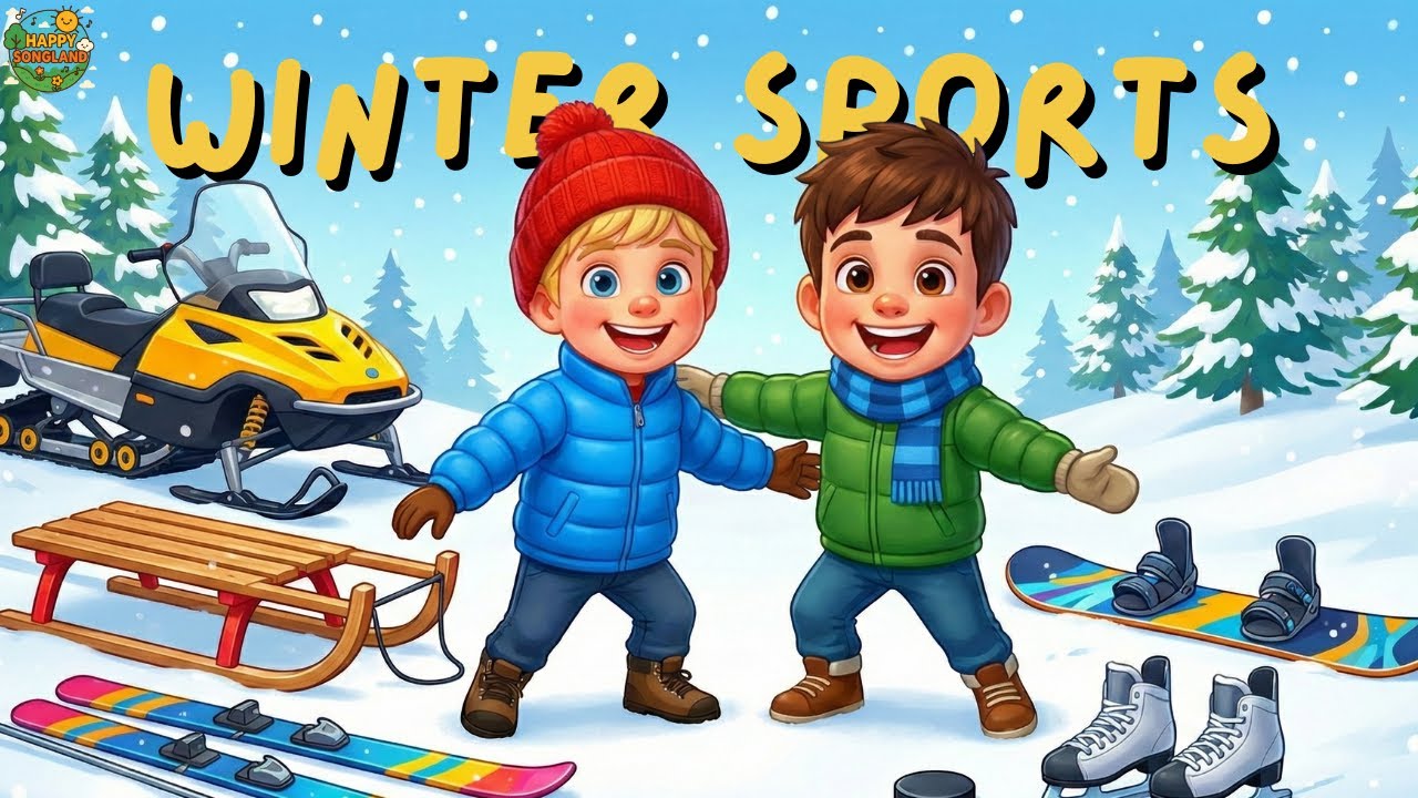 Winter Sports Song for Kids ❄️ Snowy Sports with Two Brothers | Fun & Catchy Song