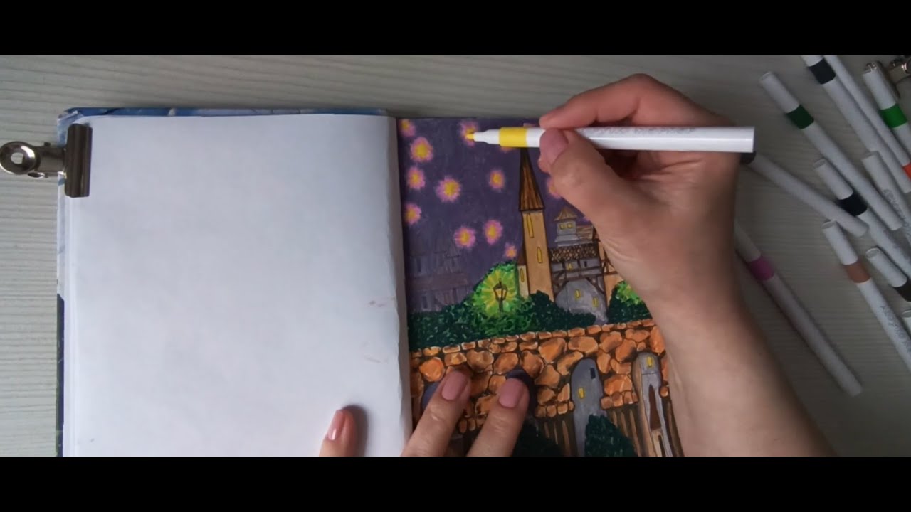ASMR Drawing by Markers #asmr #relaxationsounds #handpainting #paperasmr #papersounds #markersounds