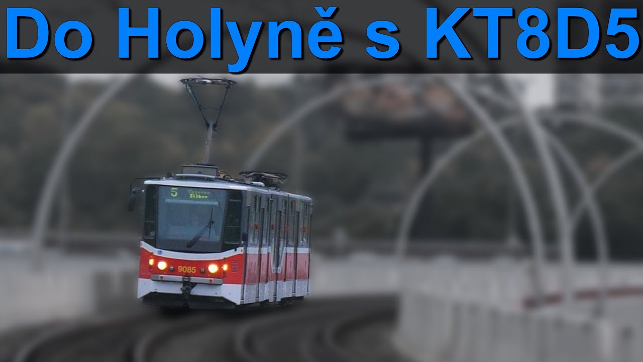 Jízda Hlubočepy - Holyně s tramvají KT8D5 | 22/23