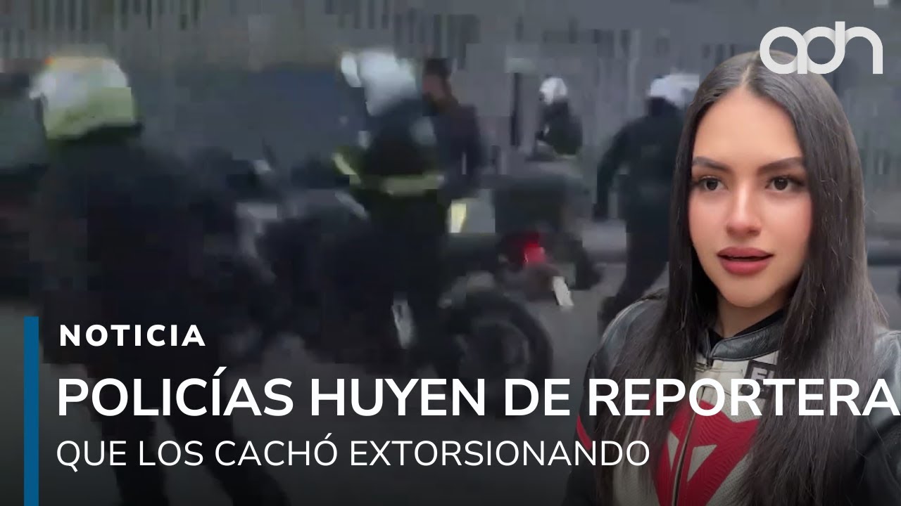 ¡No corran, cobardes! Policías huyen de reportera que los cachó extorsionando a un extranjero