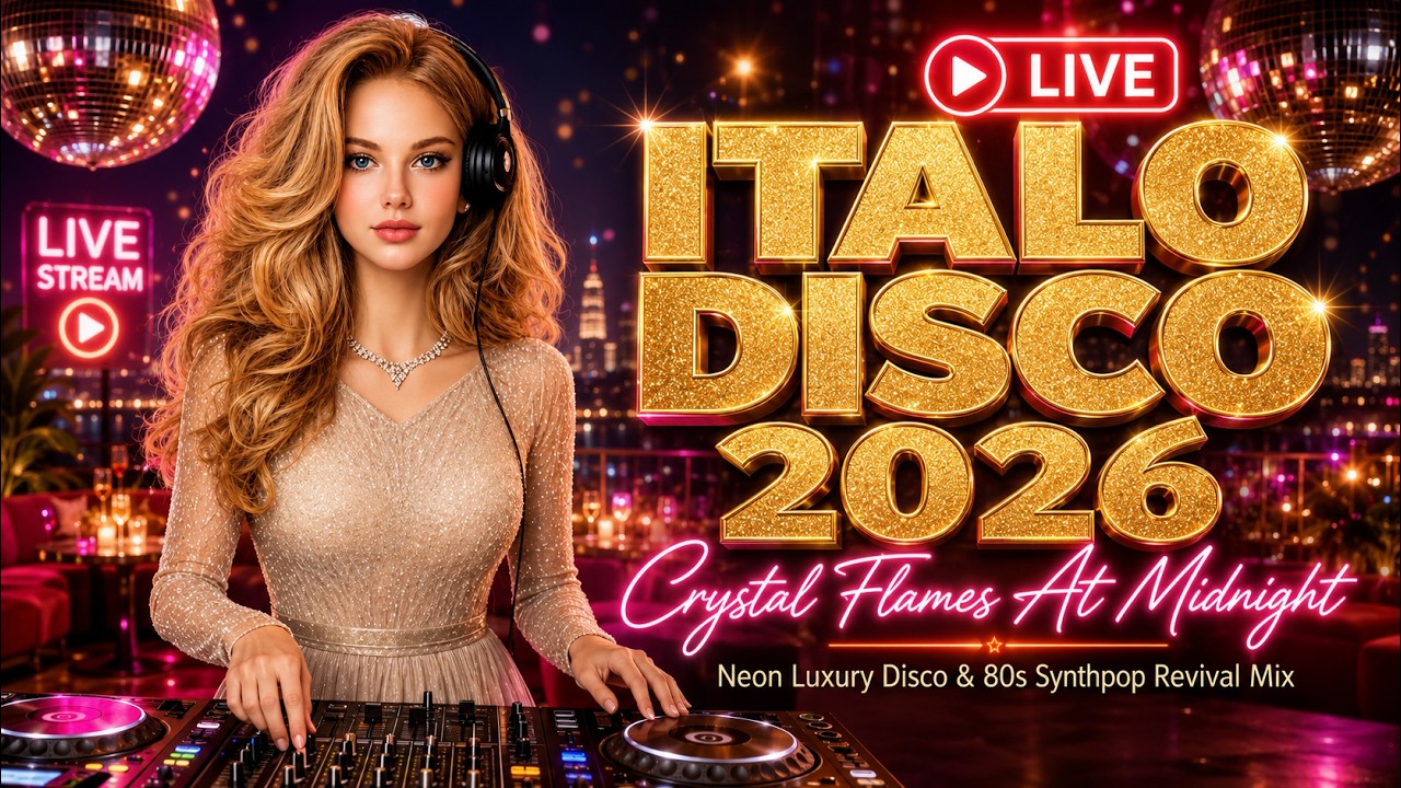 🔴 Live Italo Disco 2026 &bull; Crystal Flames At Midnight | Neon Luxury Disco & 80s Synthpop Revival Mix