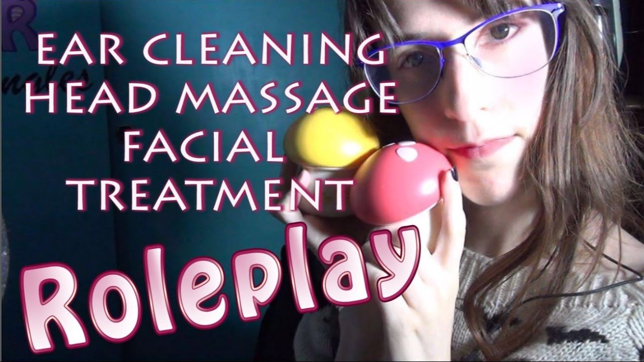 ASMR spanish ROLE PLAY facial treatment, head massage and ear cleaning.