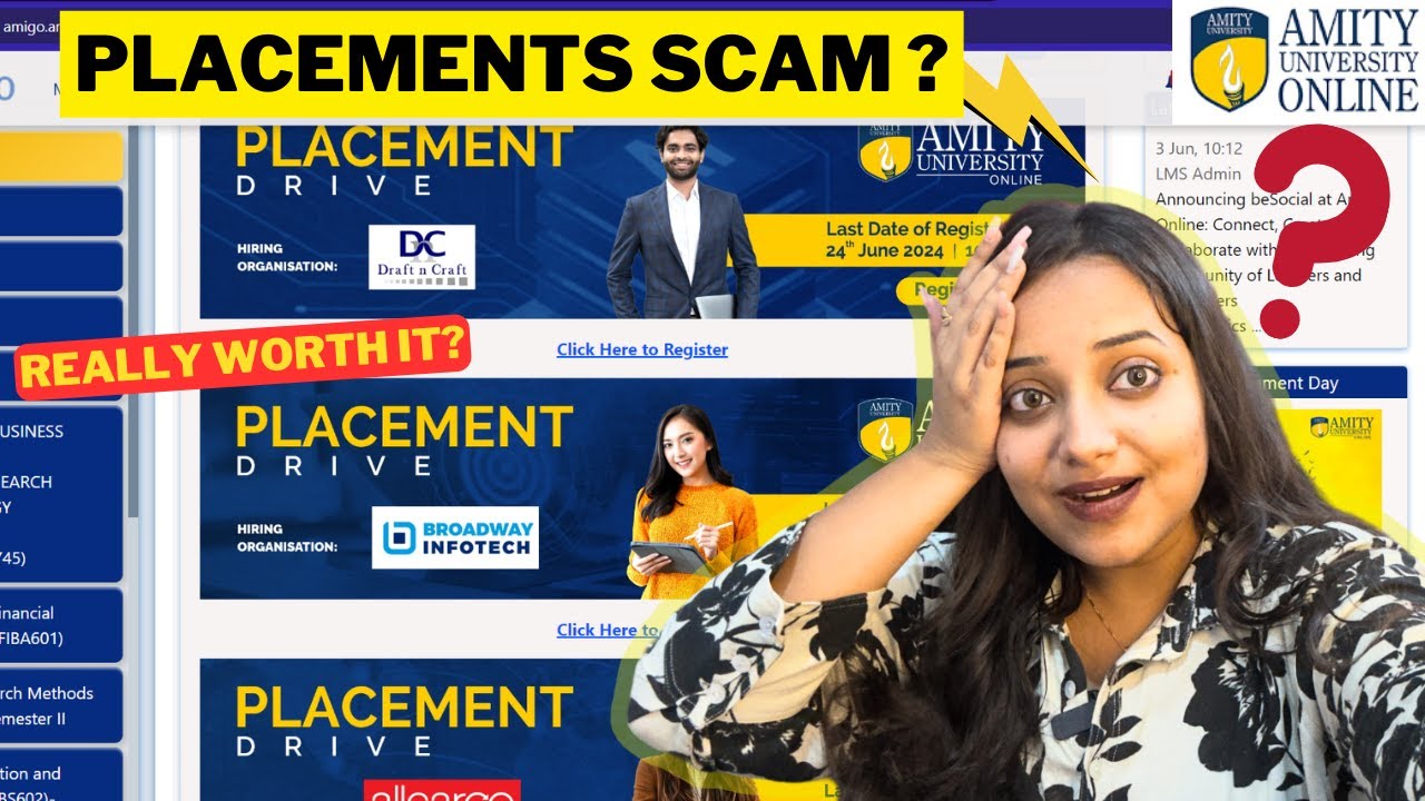 How Amity Online Placements Actually works | Reality Behind Amity Online Courses Placements ❌✅