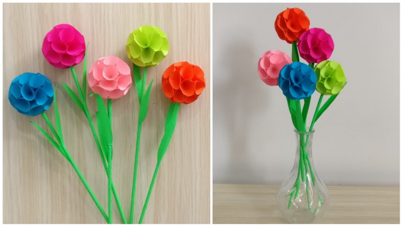 Beautiful Paper Flower Making | DIY | Paper Crafts | Home Decor Ideas | Paper Flower