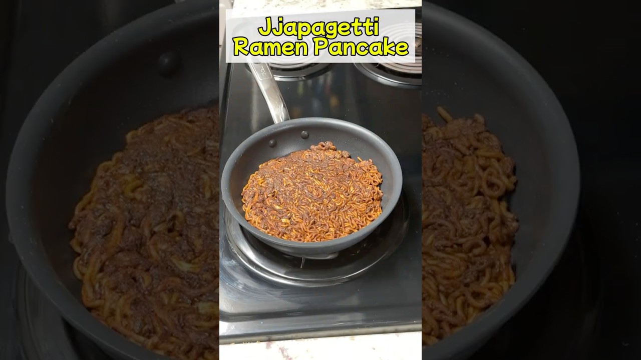 Crispy Jjapagetti Ramen Pancakes: A Korean Fusion Snack!#korean #koreannoodles #cooking