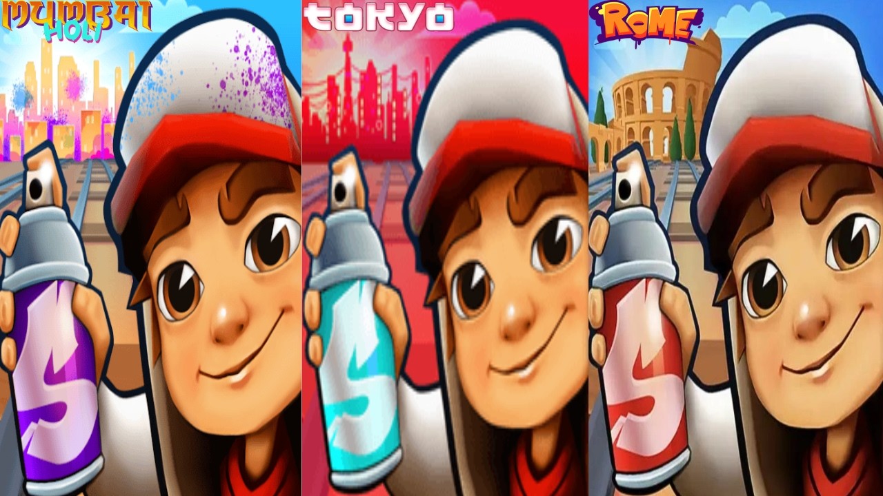Subway Surfers: Mumbai Holi 2025 🆚 Tokyo 2023 🆚 Rome 2026 | Map Comparison!