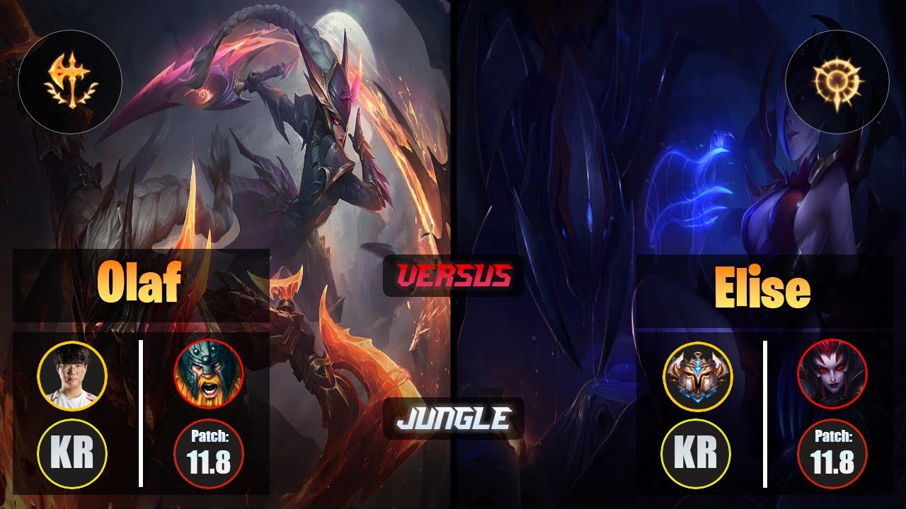 Haru OLAF (Jungle) [Conqueror] VS ELISE - Challenger KR Patch 11.8