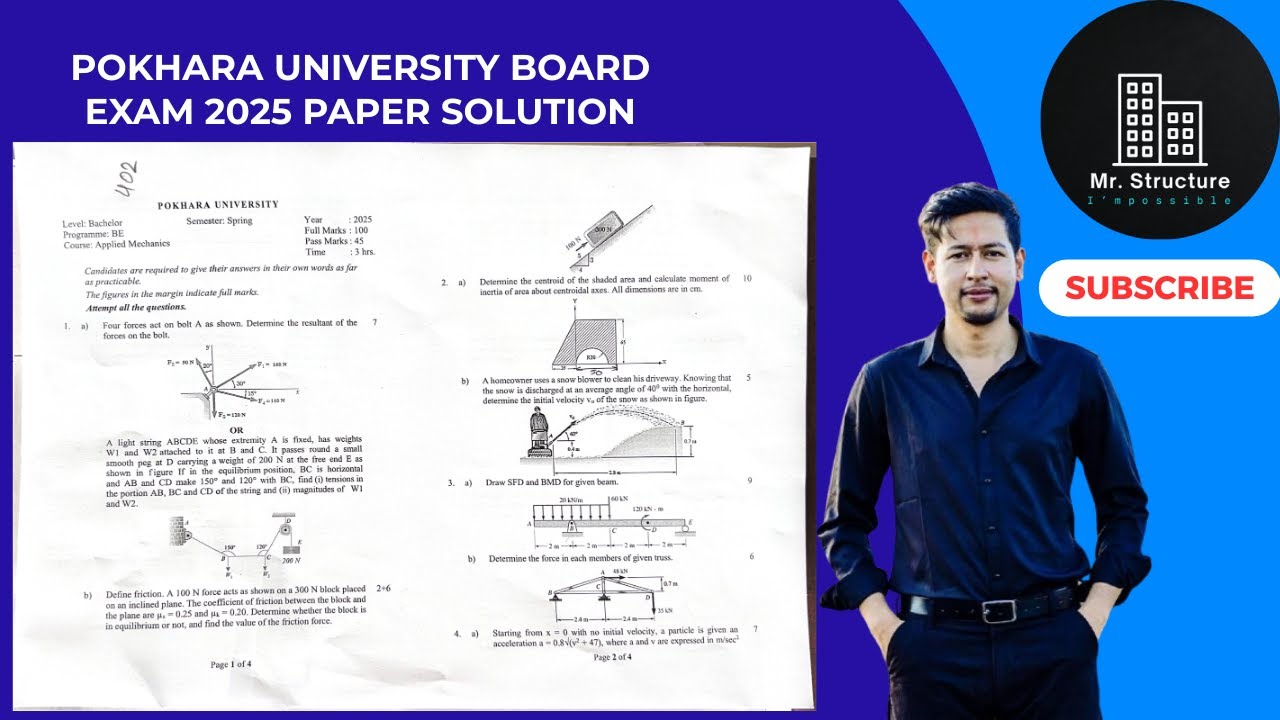 Pokhara University Applied Mechanics Final Exam 2025 | Complete Solutions to Today&rsquo;s Paper