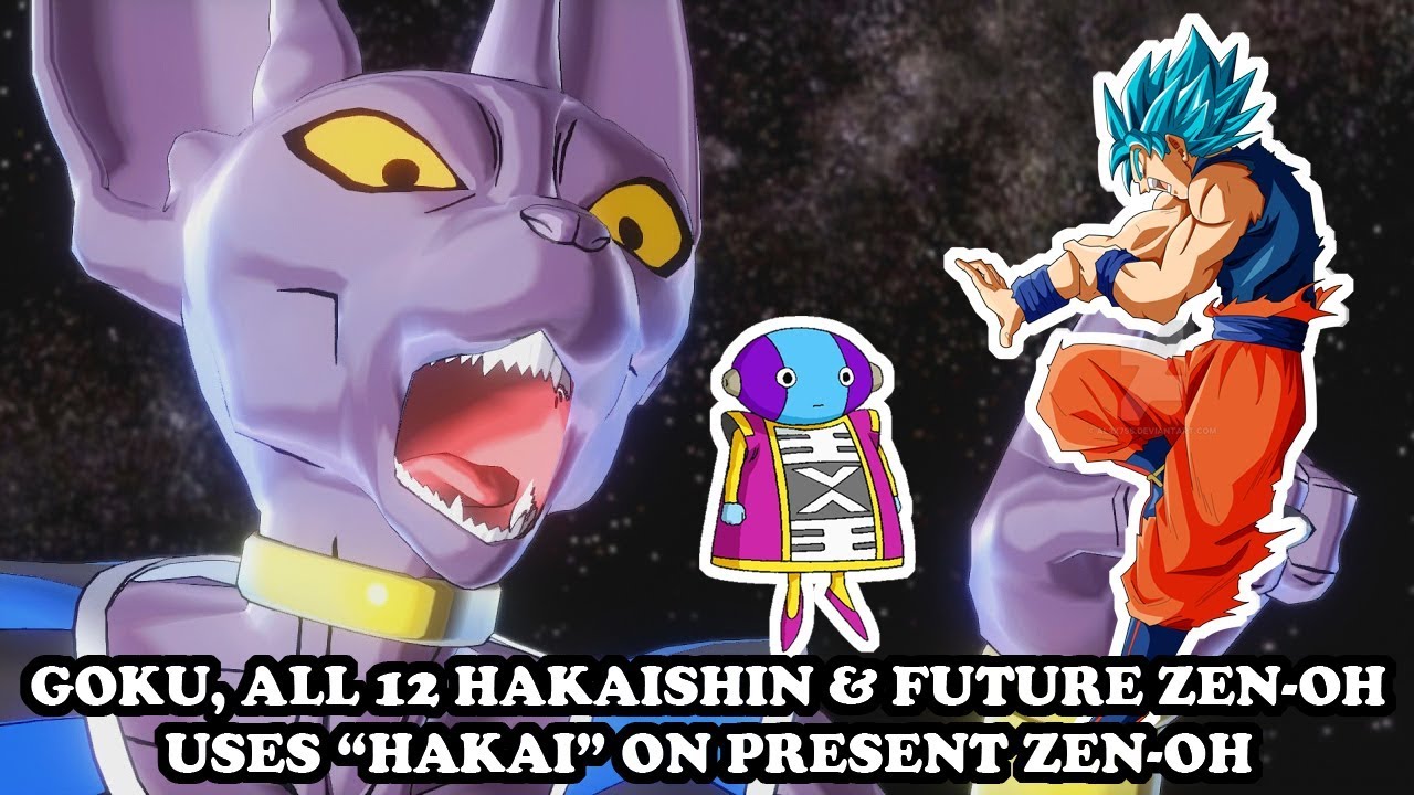 GOKU, ALL 12 GODS OF DESTRUCTION & FUTURE ZENO USES HAKAI ON PRESENT ZENO - Dragon Ball Xenoverse 2