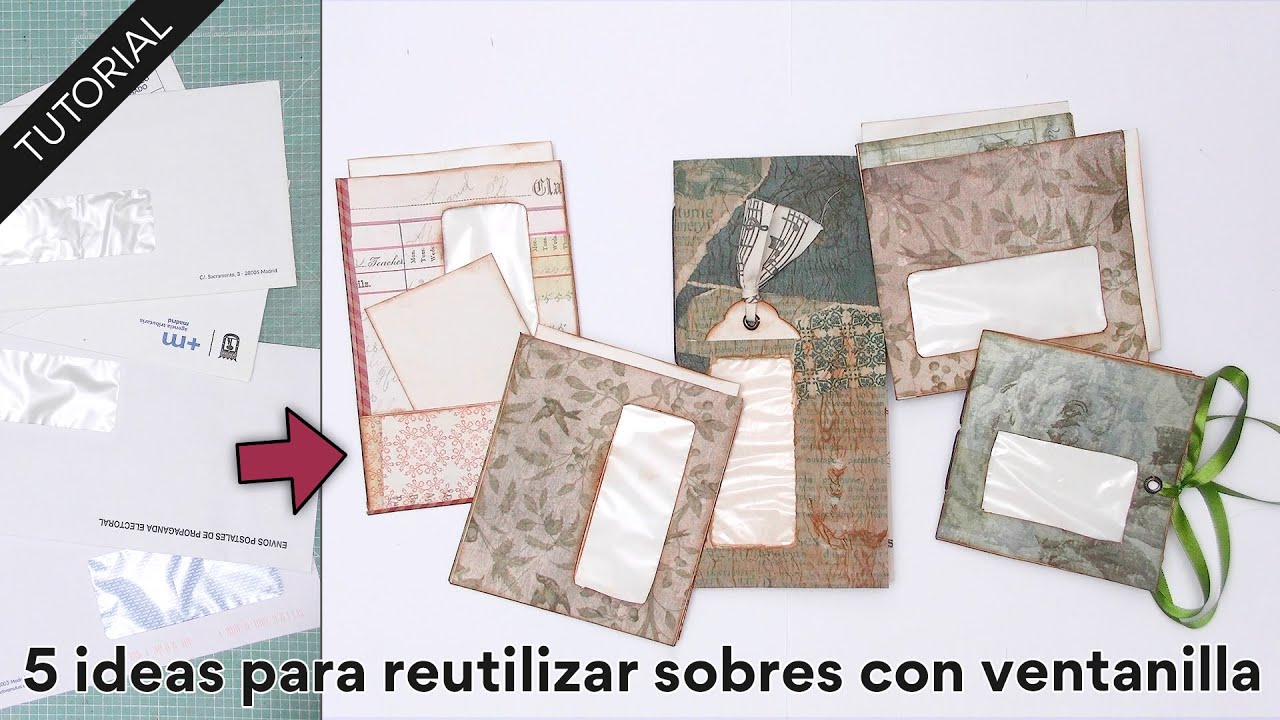 5 ideas con sobres de ventanilla para Junk Journal o Scrap ✉️🤩♻️