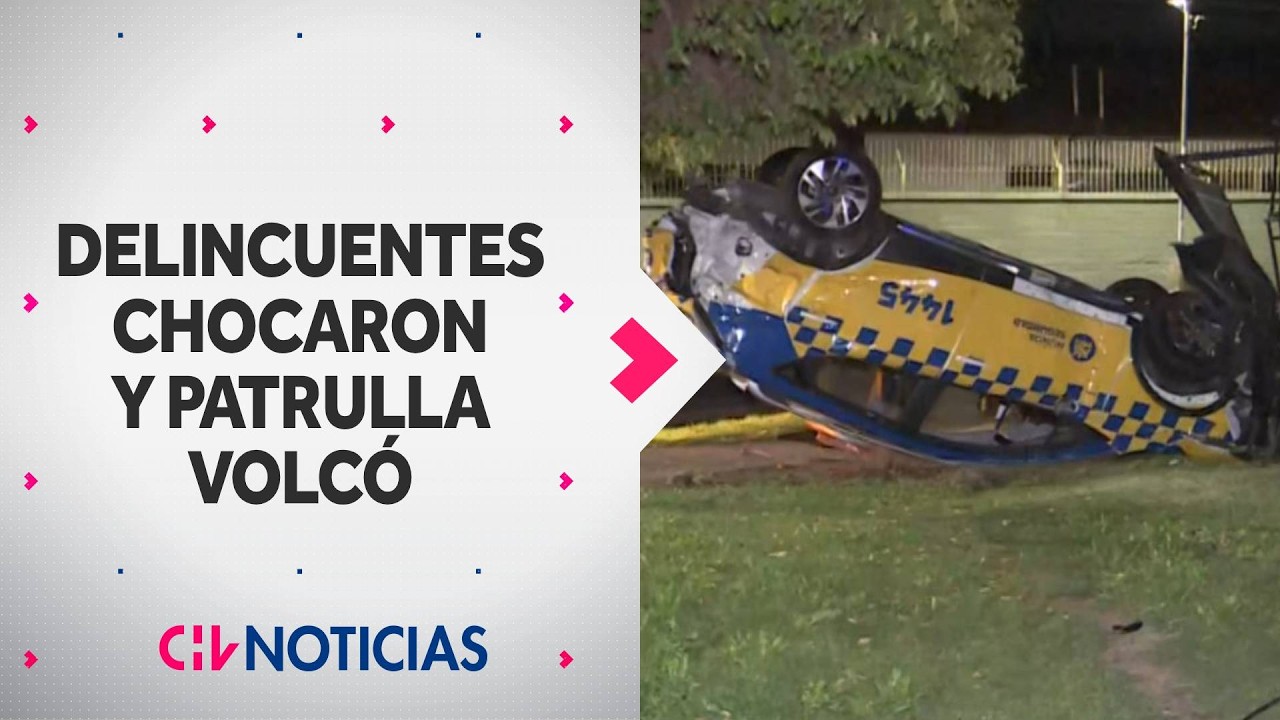 Persecución termina en accidente de tránsito en La Florida: Patrulla volcó y chocó con casa