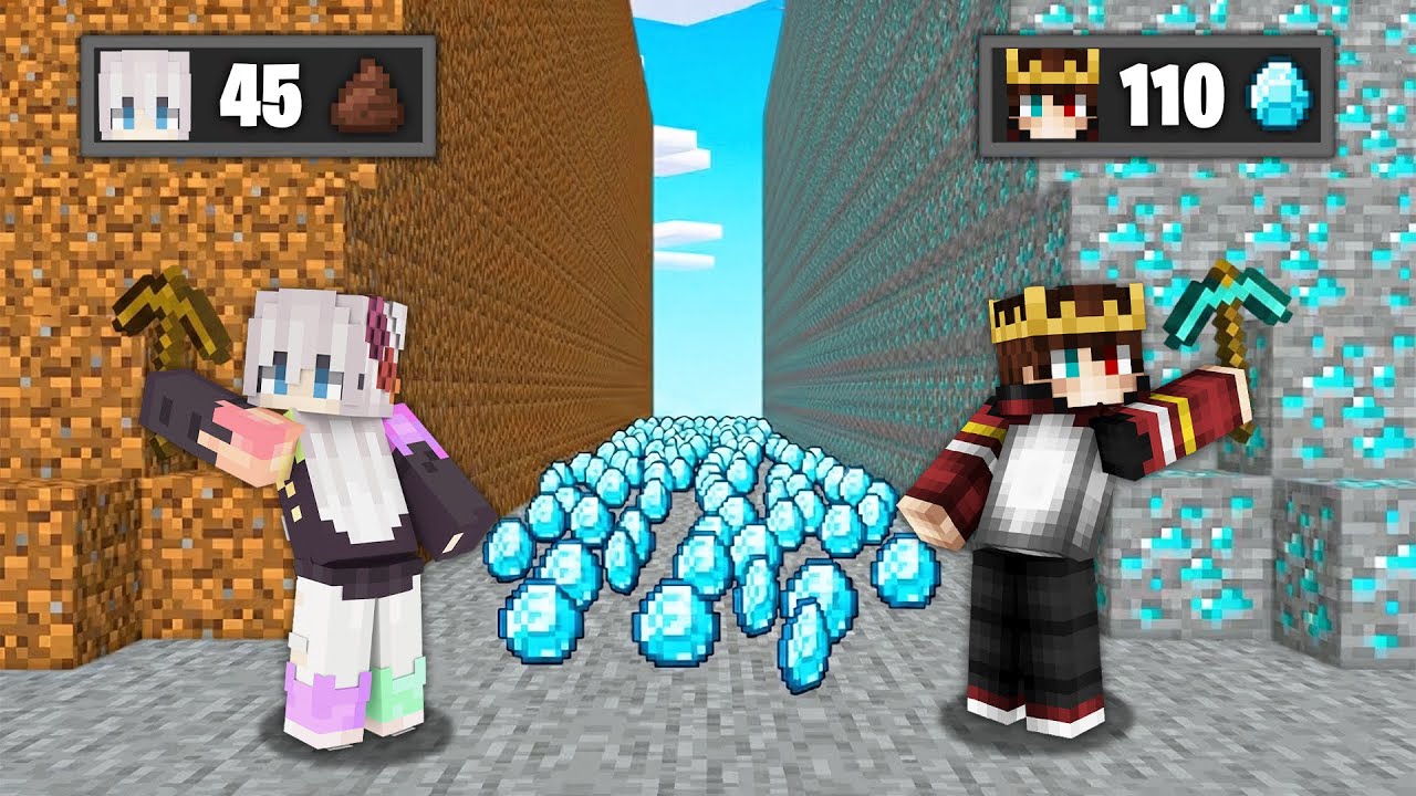 1$ FAKİR MADEN vs 1,000,000$ ZENGİN MADEN KAPIŞMASI 😨 Minecraft