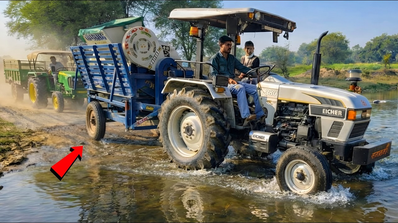 POV 4K | Tractor & Thresher Almost Stuck in Deep Mud 😱 Extreme Farm Work