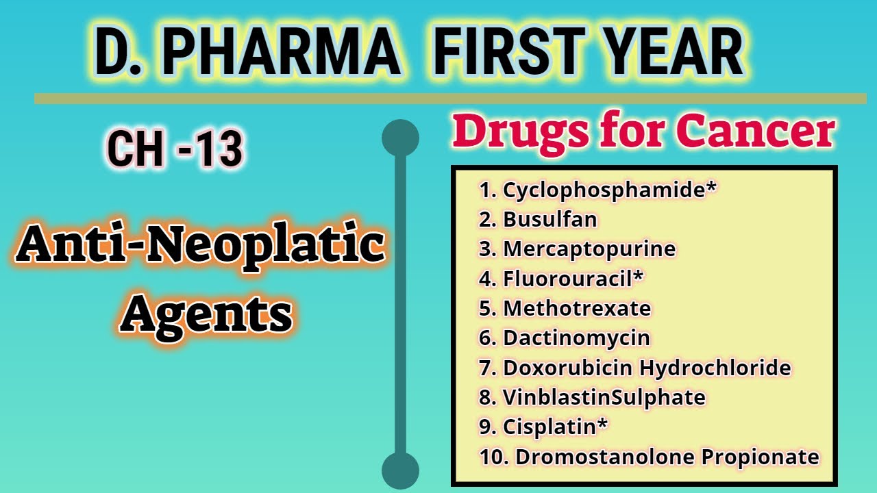Antineoplastic agents/CH-13/Pharmaceutical chemistry/D. Pharm/First year