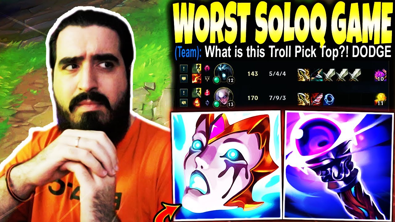 This is the WORST SOLOQ Experience EVER!! Tilted team Flaming me in Champ Select, Trolling in Game!