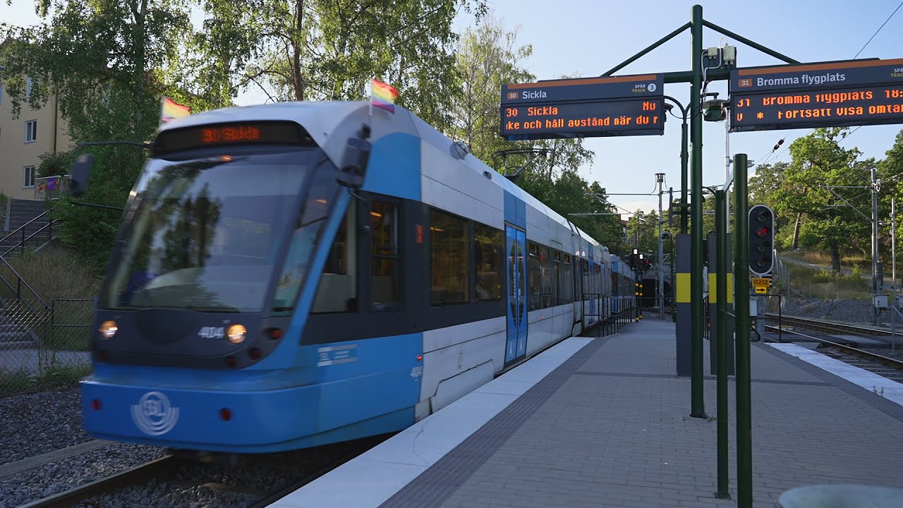 Sweden, Stockholm, tram ride from Alvik strand to Liljeholmen