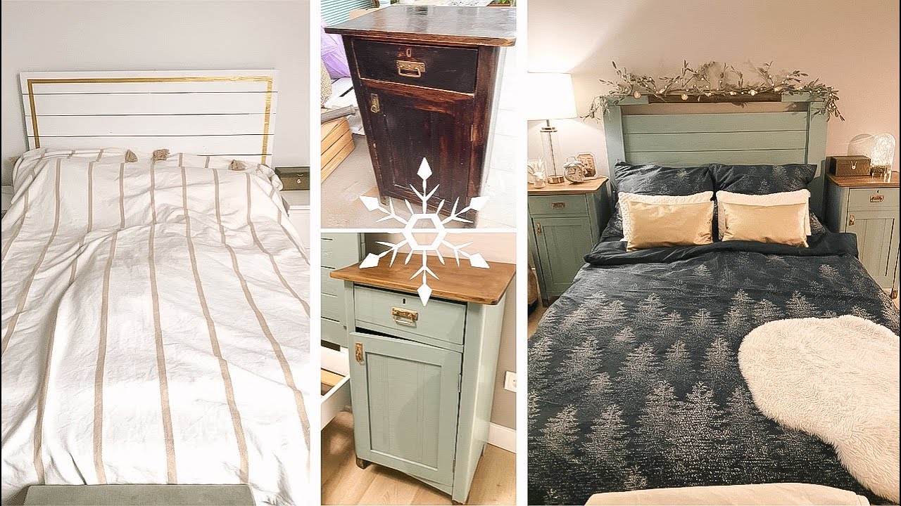 DIY ⭐️ ŚWIĄTECZNA METAMORFOZA SYPIALNI🎄ODNAWIAM STARE STOLIKI NOCNE