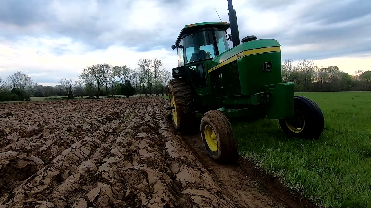 John Deere 4430 Plowing Sod with International 540 Semi Mount Plow