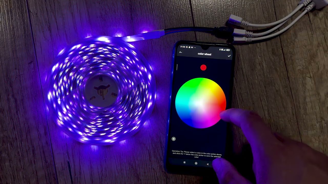Prezentacja taśmy LED RGB 5050 Sparso Bluetooth + Pilot + Aplikacja