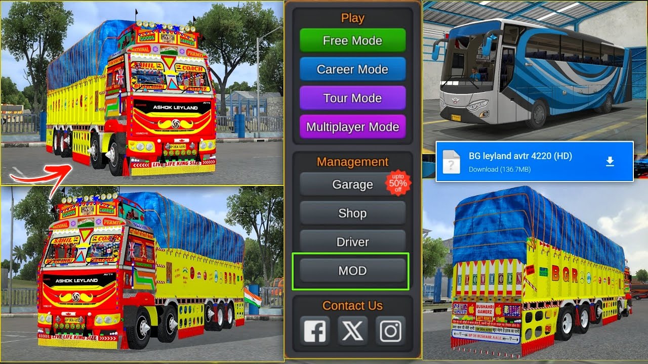 How To Add Indian Truck Mod Tata 4225 Track Mod For Bus Simulator Indonesia | New Track Mod