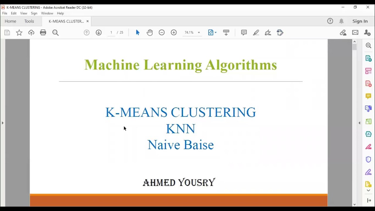 Lecture 6: Kmeans Clustering Algorithm بالعربى