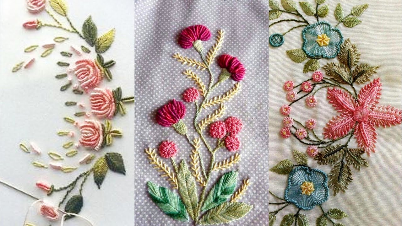 Brazilian Hand Embroidery Patterns //Vintage Rose Flower Hand Embroidery Designs Patterns
