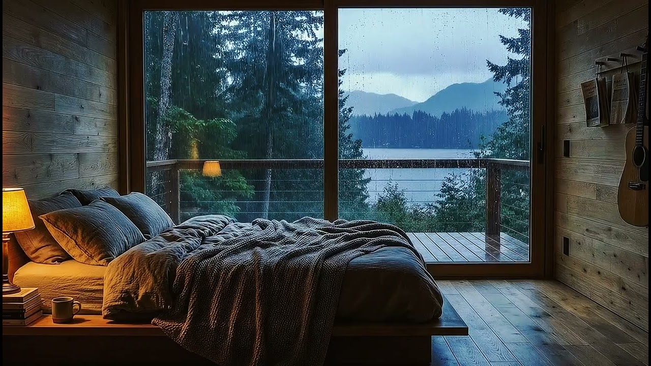 Cozy Villa Room Heavy Rain 🌧️ Perfect Rain Sounds for Deep Sleep & Focus