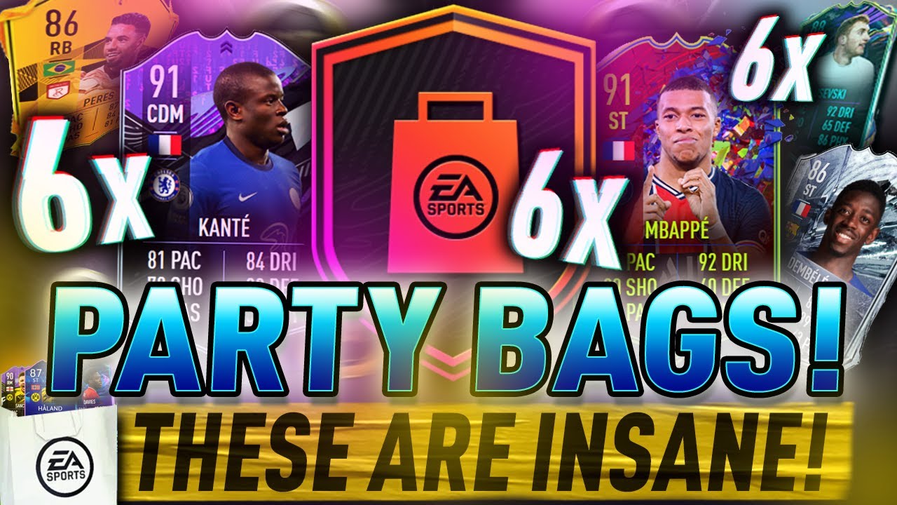 YOU WON'T BELIEVE THESE PACKS! 6 x FIFA 21 PARTY BAGS! NEW FIFA 21 PARTY BAG SBC PACK OPENING!