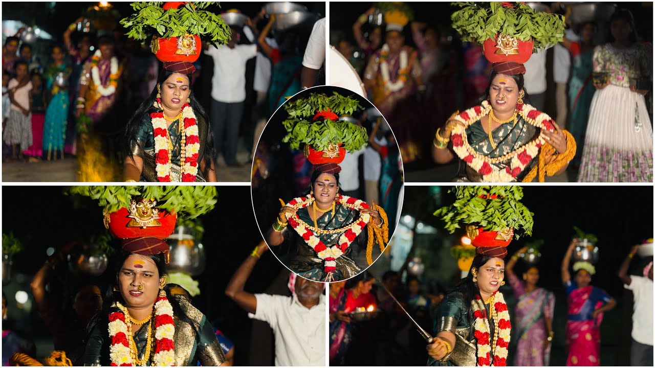 Sri Mallanna Swamy Ganga Theppa at Kolthuru Jogini Deepthi Bonam Sigam Dance at Ganga Theppa Jatara